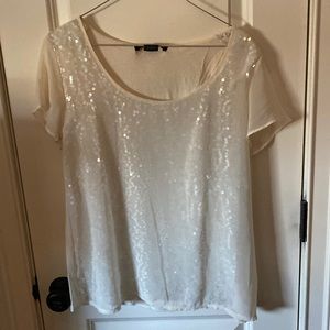 White sequins blouse